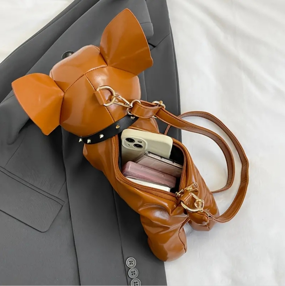 Burgundy Dog-Shaped Crossbody Bag - Picture 4 of 7